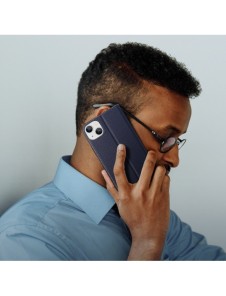 Dux Ducis Skin X2 skal till iPhone 14 Plus skal med magnetisk flik blå