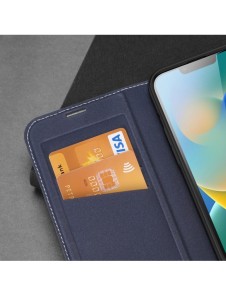 Dux Ducis Skin X2 skal till iPhone 14 Plus skal med magnetisk flik blå