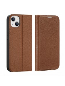 Dux Ducis Skin X2 skal till iPhone 14 Plus skal med magnetisk flik brun