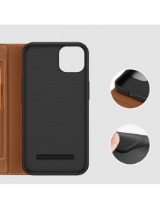 Dux Ducis Skin X2 skal till iPhone 14 Plus skal med magnetisk flik brun