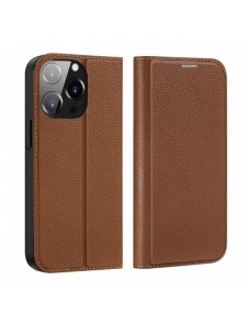 Dux Ducis Skin X2 skal till iPhone 14 Pro skal med magnetisk flik brun