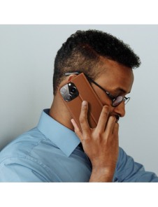 Dux Ducis Skin X2 skal till iPhone 14 Pro skal med magnetisk flik brun