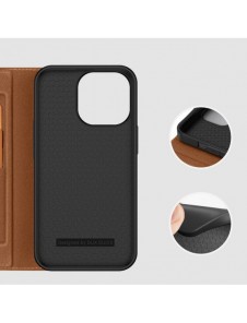 Dux Ducis Skin X2 skal till iPhone 14 Pro skal med magnetisk flik brun