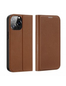 Dux Ducis Skin X2 skal till iPhone 14 Pro Max skal med magnetisk flik brun