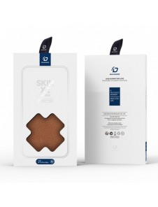 Dux Ducis Skin X2 skal till iPhone 14 Pro Max skal med magnetisk flik brun