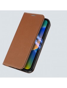 Dux Ducis Skin X2 skal till iPhone 14 Pro Max skal med magnetisk flik brun