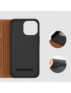 Dux Ducis Skin X2 skal till iPhone 14 Pro Max skal med magnetisk flik brun