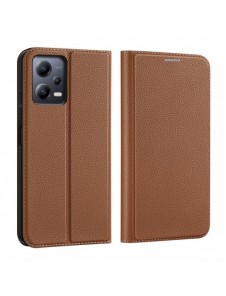 Dux Ducis Skin X2 Fodral för Xiaomi Redmi Note 12 5G / Poco X5 5G Cover Flip Plånboksställ Brun