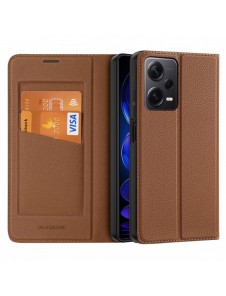 Dux Ducis Skin X2 fodral till Xiaomi Redmi Note 12 Pro+ flip cover plånboksställ brun