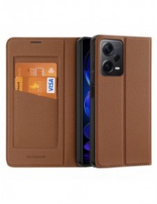Dux Ducis Skin X2 fodral till Xiaomi Redmi Note 12 Pro+ flip cover plånboksställ brun