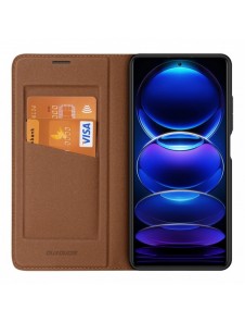 Dux Ducis Skin X2 fodral till Xiaomi Redmi Note 12 Pro+ flip cover plånboksställ brun