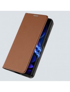 Dux Ducis Skin X2 fodral till Xiaomi Redmi Note 12 Pro+ flip cover plånboksställ brun