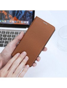 Dux Ducis Skin X2 fodral till Xiaomi Redmi Note 12 Pro+ flip cover plånboksställ brun