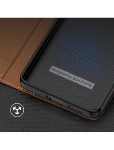 Dux Ducis Skin X2 fodral till Xiaomi Redmi Note 12 Pro+ flip cover plånboksställ brun