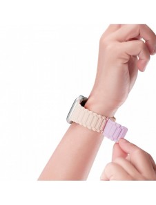 Dux Ducis Strap (Armor Version) Apple Watch SE Strap, 9, 8, 7, 6, 5, 4, 3, 2, 1 (41, 40, 38 mm) Silikonmagnetarmband Rosa Lil