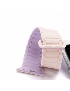Dux Ducis Strap (Armor Version) Apple Watch SE Strap, 9, 8, 7, 6, 5, 4, 3, 2, 1 (41, 40, 38 mm) Silikonmagnetarmband Rosa Lil