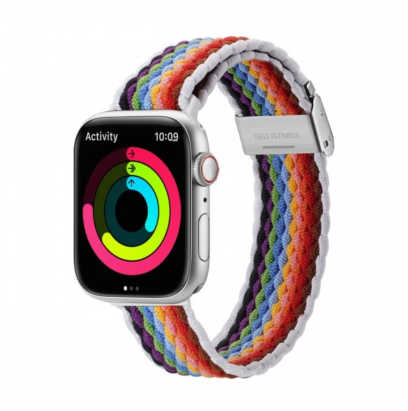 Dux Ducis-rem (Mixture II-version) Apple Watch SE-armband, 9, 8, 7, 6, 5, 4, 3, 2, 1 (41, 40, 38 mm) flätat armband med blekt