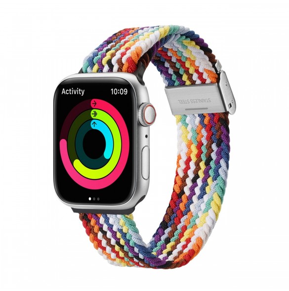 Dux Ducis-rem (Mixture II-version) Apple Watch Ultra, SE, 9, 8, 7, 6, 5, 4, 3, 2, 1 (49, 45, 44, 42 mm) flätat armband regnbå
