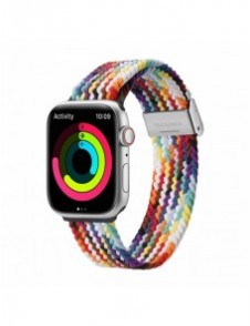 Dux Ducis-rem (Mixture II-version) Apple Watch Ultra, SE, 9, 8, 7, 6, 5, 4, 3, 2, 1 (49, 45, 44, 42 mm) flätat armband regnbå