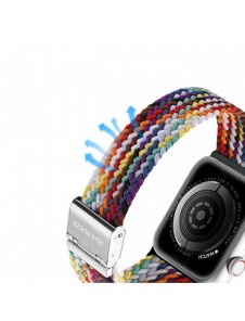 Dux Ducis-rem (Mixture II-version) Apple Watch Ultra, SE, 9, 8, 7, 6, 5, 4, 3, 2, 1 (49, 45, 44, 42 mm) flätat armband regnbå