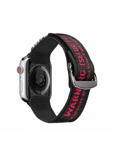 Dux Ducis-rem (utomhusversion) Apple Watch Ultra Strap, SE, 9, 8, 7, 6, 5, 4, 3, 2, 1 (49, 45, 44, 42 mm) Nylonarmband svart