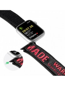 Dux Ducis-rem (utomhusversion) Apple Watch Ultra Strap, SE, 9, 8, 7, 6, 5, 4, 3, 2, 1 (49, 45, 44, 42 mm) Nylonarmband svart