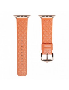 Dux Ducis Armband Läderklocka 7 Band 7/6/5/4/3/2 / SE (45/44 / 42mm) Armband Armband Äkta Läder Armband Orange (Enland Versio