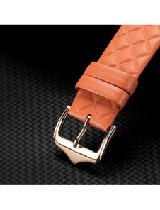 Dux Ducis Armband Läderklocka 7 Band 7/6/5/4/3/2 / SE (45/44 / 42mm) Armband Armband Äkta Läder Armband Orange (Enland Versio