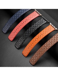 Dux Ducis Armband Läderklocka 7 Band 7/6/5/4/3/2 / SE (45/44 / 42mm) Armband Armband Äkta Läder Armband Orange (Enland Versio
