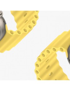 Dux Ducis Strap Watch Armband 9 / 8 / 7 / 6 / 5 / 4 / 3 / 2 / SE (41 / 40 / 38mm) Silikonband Armband Gul (OceanWave Version)