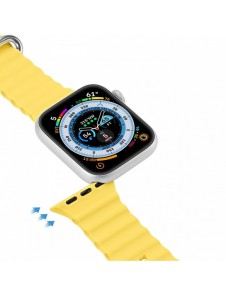 Dux Ducis Strap Watch Armband 9 / 8 / 7 / 6 / 5 / 4 / 3 / 2 / SE (41 / 40 / 38mm) Silikonband Armband Gul (OceanWave Version)