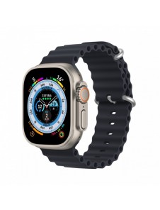 Dux Ducis Strap Watch Armband 9 / 8 / 7 / 6 / 5 / 4 / 3 / 2 / SE (45 / 44 / 42mm) Silikonbandarmband Grå (OceanWave-version)