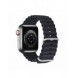 Dux Ducis Strap Watch Armband 9 / 8 / 7 / 6 / 5 / 4 / 3 / 2 / SE (45 / 44 / 42mm) Silikonbandarmband Grå (OceanWave-version)