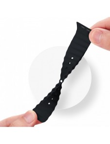 Dux Ducis Strap Watch Armband 9 / 8 / 7 / 6 / 5 / 4 / 3 / 2 / SE (45 / 44 / 42mm) Silikonbandarmband Grå (OceanWave-version)