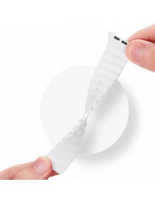 Dux Ducis Strap Watch Armband 9 / 8 / 7 / 6 / 5 / 4 / 3 / 2 / SE (45 / 44 / 42mm) Silikonbandarmband Vit (OceanWave-version)