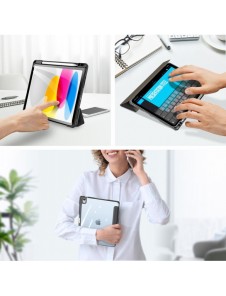 Dux Ducis Toby-fodral för iPad 10.9'' 2022 (10 gen.) skal med plats för Apple Pencil stylus smart skalställ svart