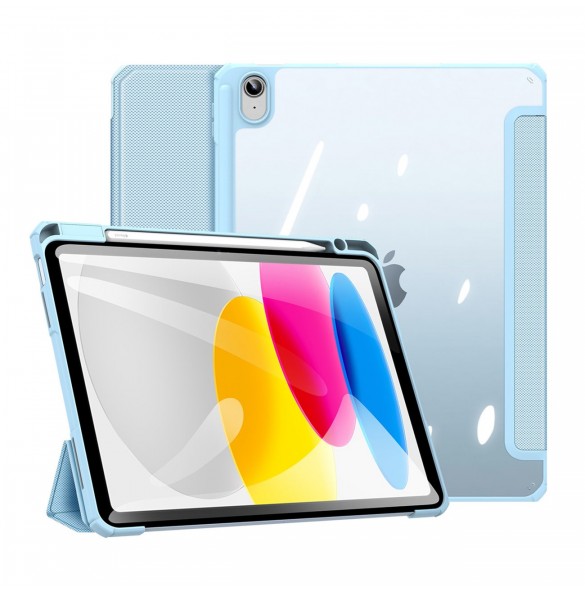 Dux Ducis Toby-fodral för iPad 10,9'' 2022 (10 gen.) skal med plats för Apple Pencil stylus smart skalställ blå