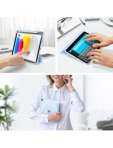 Dux Ducis Toby-fodral för iPad 10,9'' 2022 (10 gen.) skal med plats för Apple Pencil stylus smart skalställ blå
