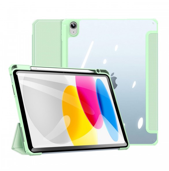 Dux Ducis Toby-fodral för iPad 10,9'' 2022 (10 gen.) skal med plats för Apple Pencil stylus smart skalställ grön
