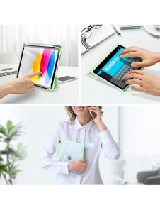 Dux Ducis Toby-fodral för iPad 10,9'' 2022 (10 gen.) skal med plats för Apple Pencil stylus smart skalställ grön