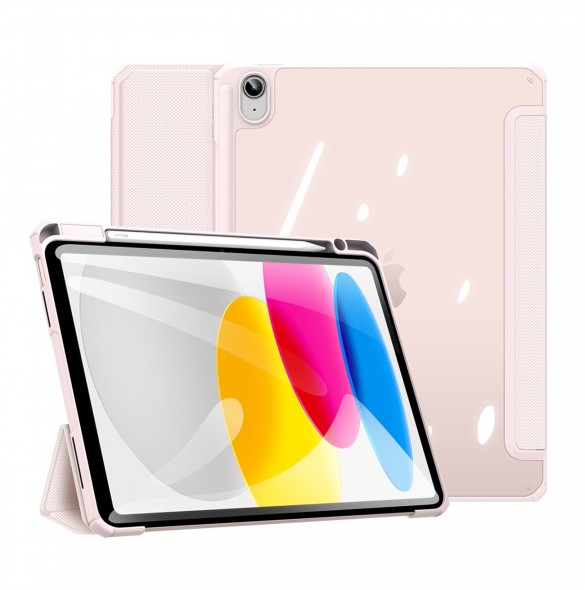 Dux Ducis Toby-fodral för iPad 10.9'' 2022 (10 gen.) skal med pennhållare Apple Pencil smart fodralställ rosa