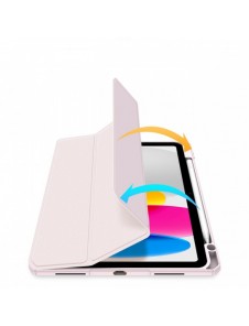 Dux Ducis Toby-fodral för iPad 10.9'' 2022 (10 gen.) skal med pennhållare Apple Pencil smart fodralställ rosa