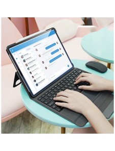 Dux Ducis Touchpad Tangentbordsfodral trådlöst Bluetooth-tangentbord iPad Pro 12,9'' 2018/2020/2021 svart