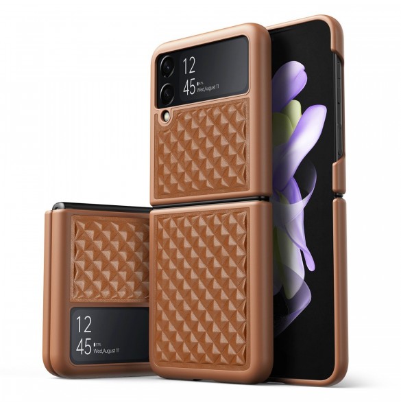 Dux Ducis Venice fodral till Samsung Galaxy Z Flip 4 läderfodral brunt