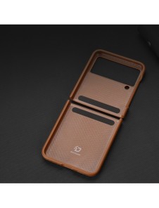 Dux Ducis Venice fodral till Samsung Galaxy Z Flip 4 läderfodral brunt