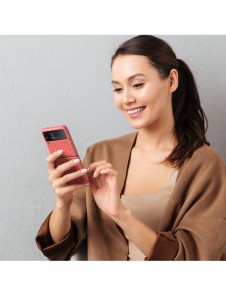 Dux Ducis Venice fodral till Samsung Galaxy Z Flip 4 läderfodral rött