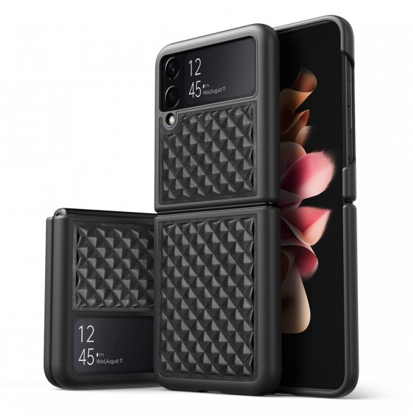 Dux Ducis Venice läderfodral till Samsung Galaxy Z Flip 3 Äkta läderfodral Svart
