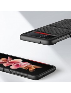 Dux Ducis Venice läderfodral till Samsung Galaxy Z Flip 3 Äkta läderfodral Svart