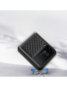 Dux Ducis Venice läderfodral till Samsung Galaxy Z Flip 3 Äkta läderfodral Svart