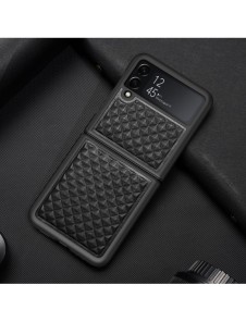 Dux Ducis Venice läderfodral till Samsung Galaxy Z Flip 3 Äkta läderfodral Svart